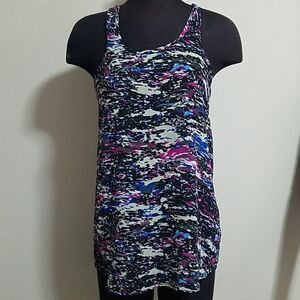 Kensie Black, Cream, Blue, & Pink Tank Top (S)